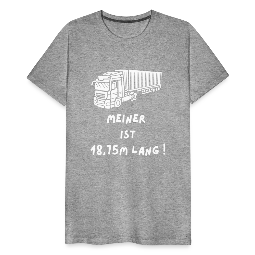 Männer Premium T-Shirt - Lkw Länge - Grau meliert