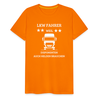 Männer Premium T-Shirt - LKW Dispo Spruch - Orange