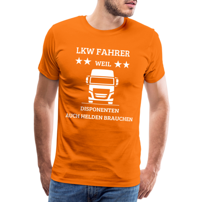 Männer Premium T-Shirt - LKW Dispo Spruch - Orange