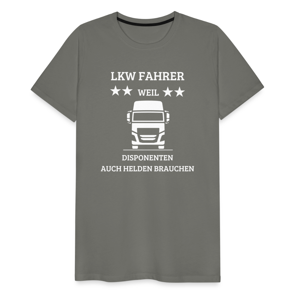 Männer Premium T-Shirt - LKW Dispo Spruch - Asphalt