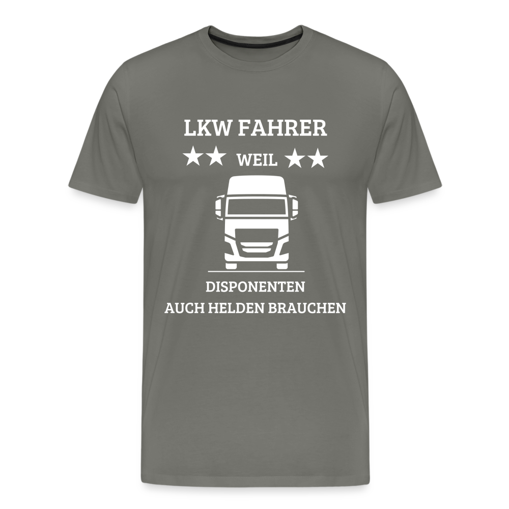 Männer Premium T-Shirt - LKW Dispo Spruch - Asphalt