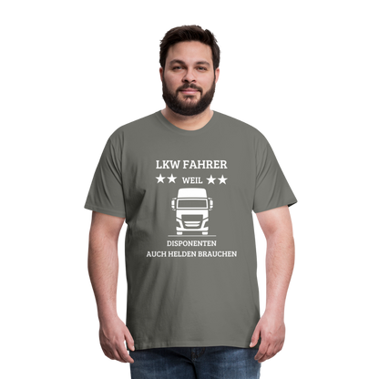 Männer Premium T-Shirt - LKW Dispo Spruch - Asphalt