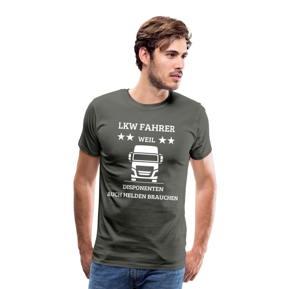 Männer Premium T-Shirt - LKW Dispo Spruch - Asphalt