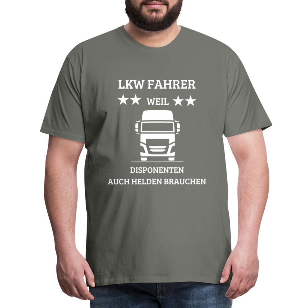 Männer Premium T-Shirt - LKW Dispo Spruch - Asphalt