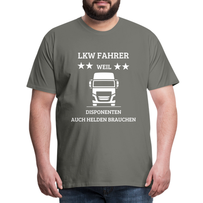 Männer Premium T-Shirt - LKW Dispo Spruch - Asphalt