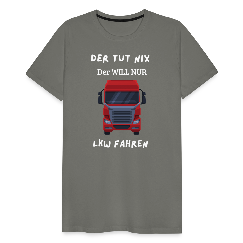 Männer Premium T-Shirt - LKW Der will nur - Asphalt