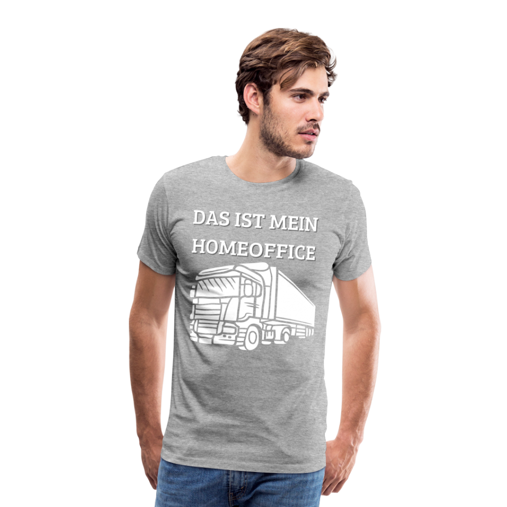 Männer Premium T-Shirt - LKW Homeoffice - Grau meliert