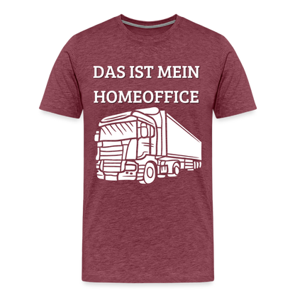 Männer Premium T-Shirt - LKW Homeoffice - Bordeauxrot meliert