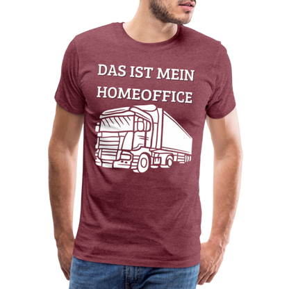 Männer Premium T-Shirt - LKW Homeoffice - Bordeauxrot meliert