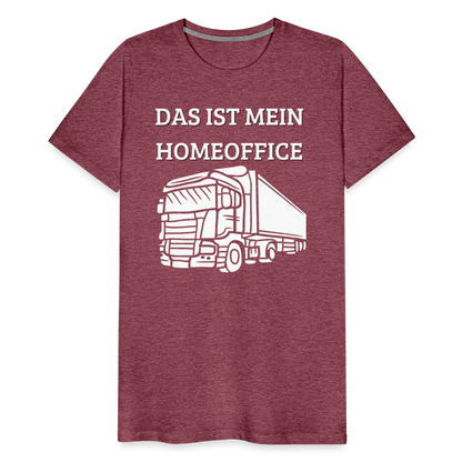 Männer Premium T-Shirt - LKW Homeoffice - Bordeauxrot meliert