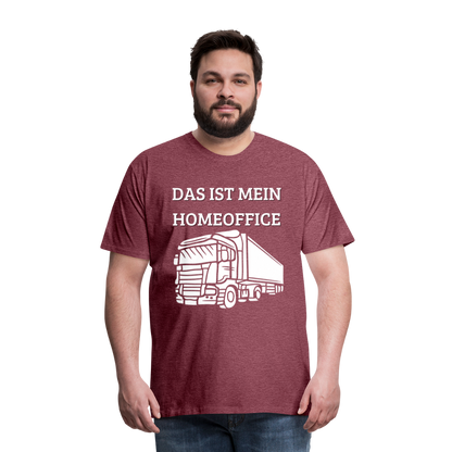 Männer Premium T-Shirt - LKW Homeoffice - Bordeauxrot meliert