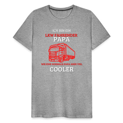 Männer Premium T-Shirt - LKW Cooler Papa - Grau meliert