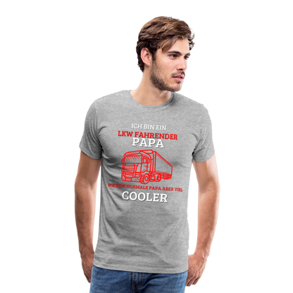 Männer Premium T-Shirt - LKW Cooler Papa - Grau meliert