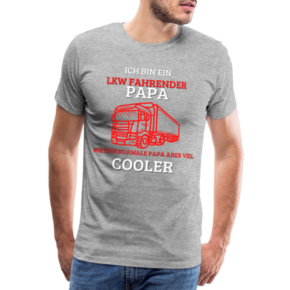 Männer Premium T-Shirt - LKW Cooler Papa - Grau meliert