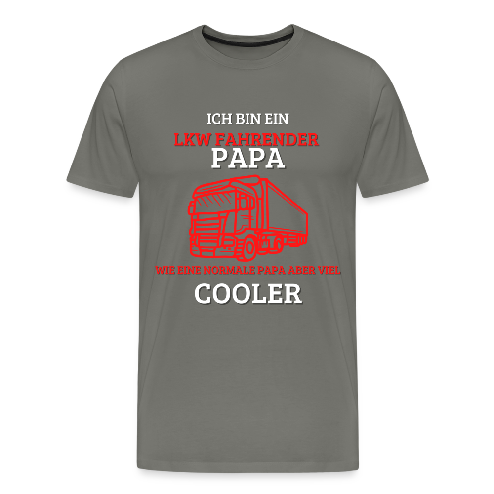 Männer Premium T-Shirt - LKW Cooler Papa - Asphalt