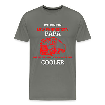 Männer Premium T-Shirt - LKW Cooler Papa - Asphalt