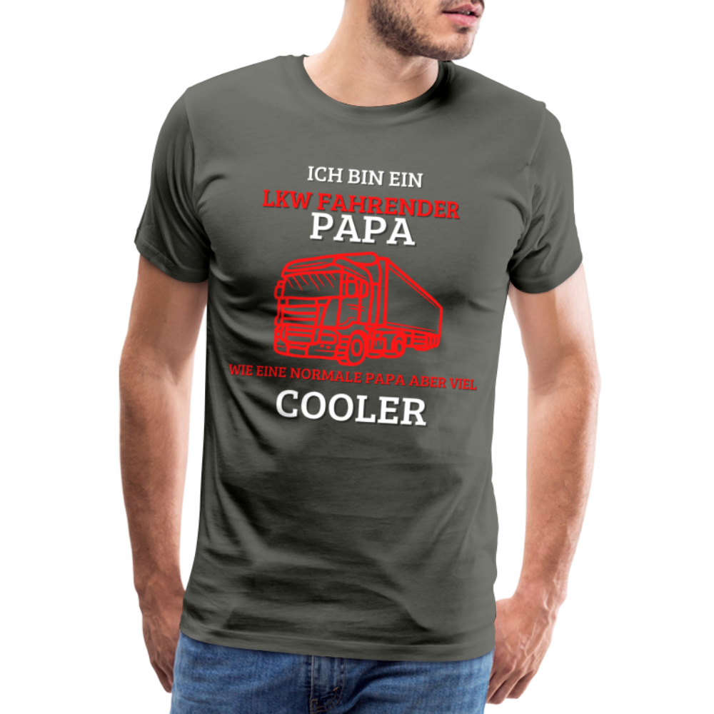 Männer Premium T-Shirt - LKW Cooler Papa - Asphalt