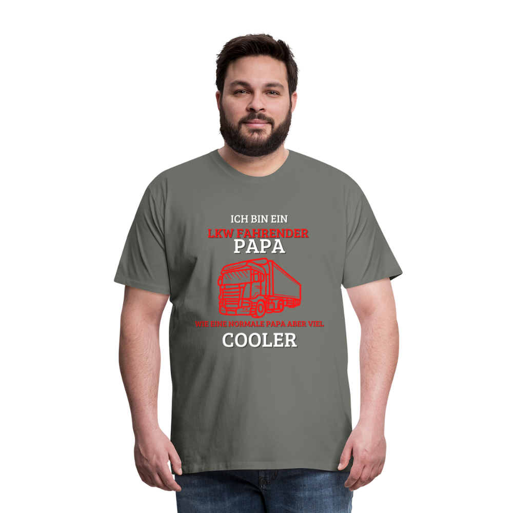 Männer Premium T-Shirt - LKW Cooler Papa - Asphalt