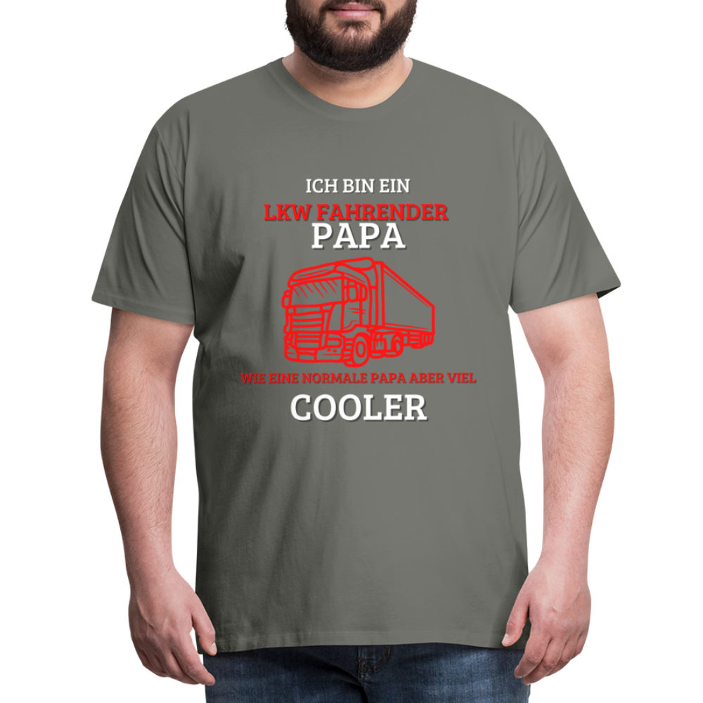 Männer Premium T-Shirt - LKW Cooler Papa - Asphalt