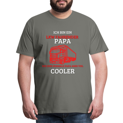 Männer Premium T-Shirt - LKW Cooler Papa - Asphalt