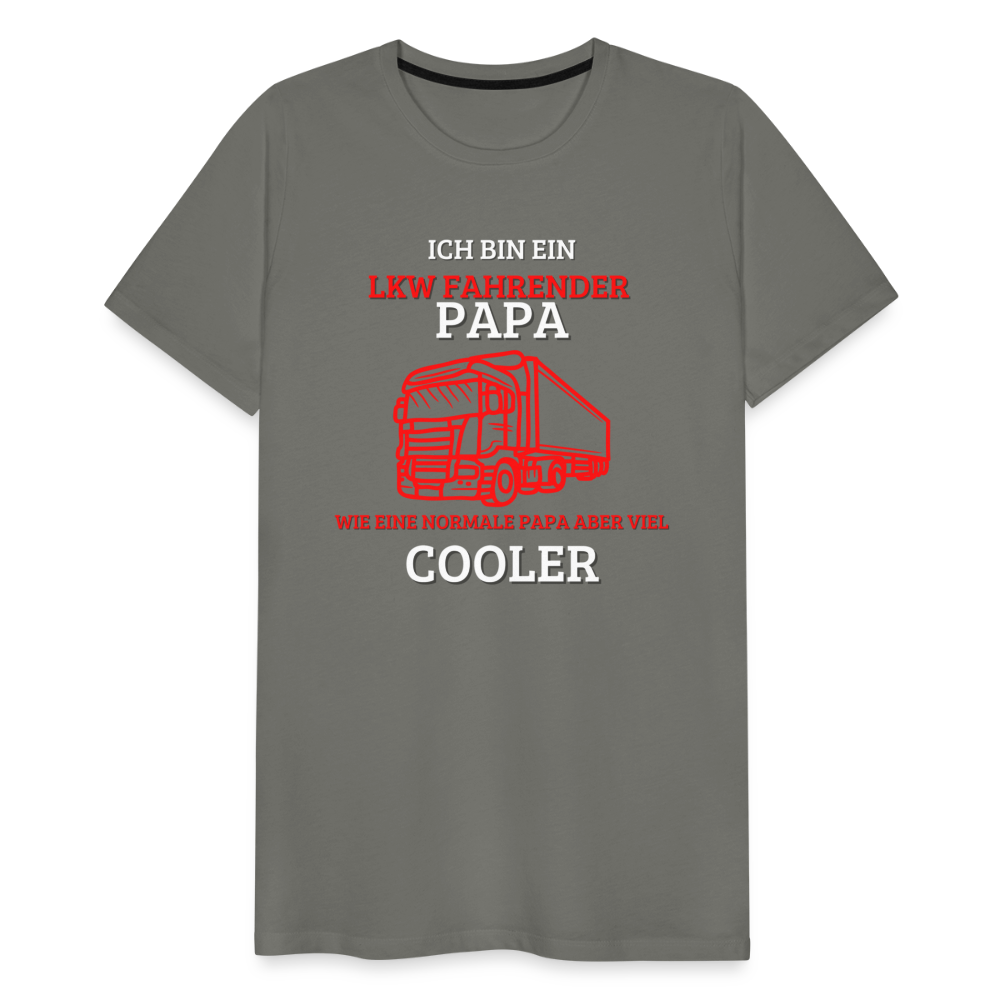 Männer Premium T-Shirt - LKW Cooler Papa - Asphalt