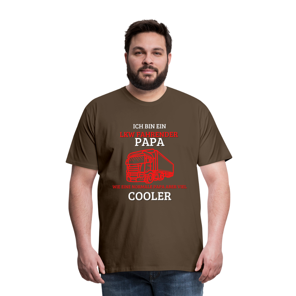 Männer Premium T-Shirt - LKW Cooler Papa - Edelbraun