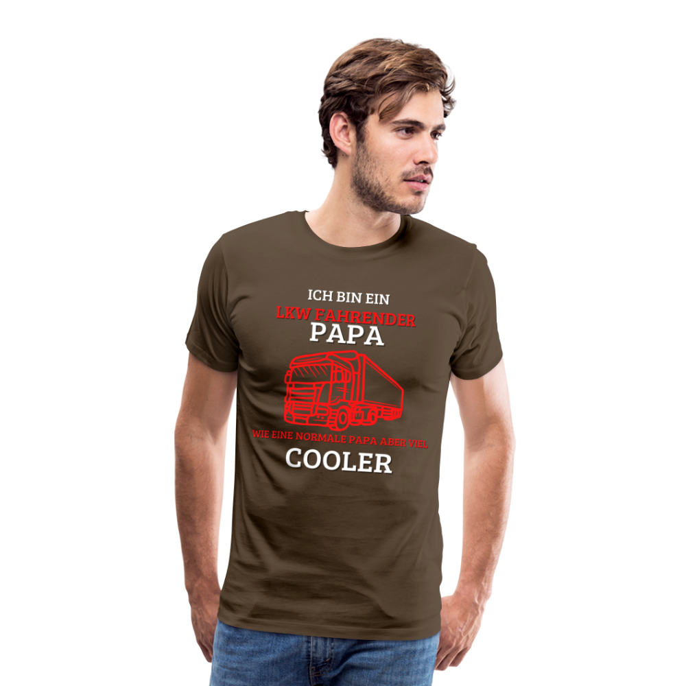 Männer Premium T-Shirt - LKW Cooler Papa - Edelbraun