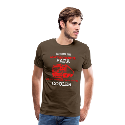 Männer Premium T-Shirt - LKW Cooler Papa - Edelbraun