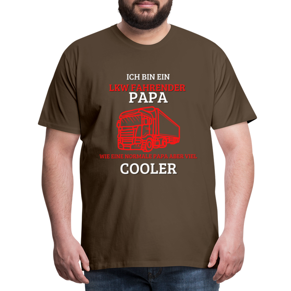 Männer Premium T-Shirt - LKW Cooler Papa - Edelbraun