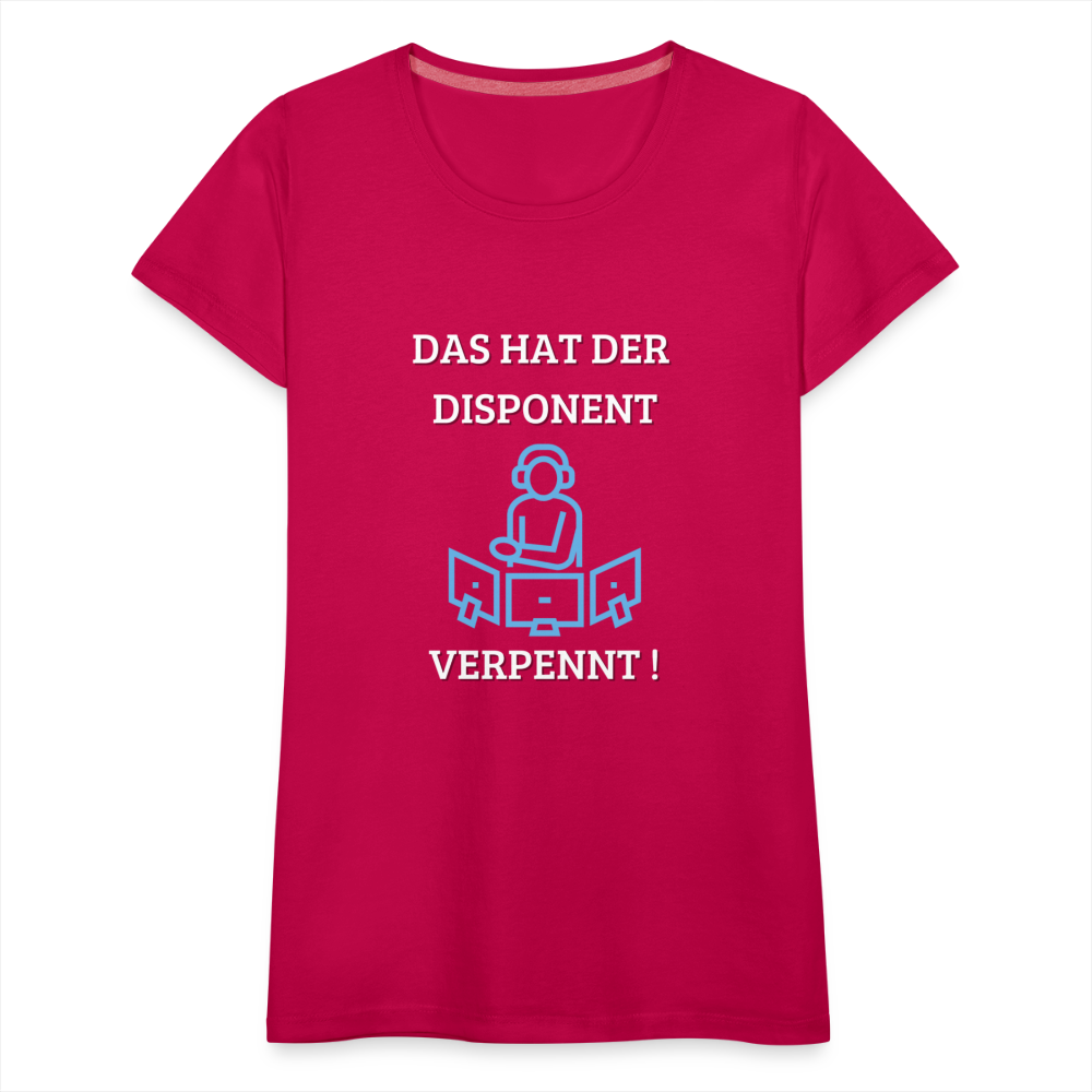 Frauen Premium T-Shirt - LKW Dispo - dunkles Pink