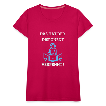 Frauen Premium T-Shirt - LKW Dispo - dunkles Pink