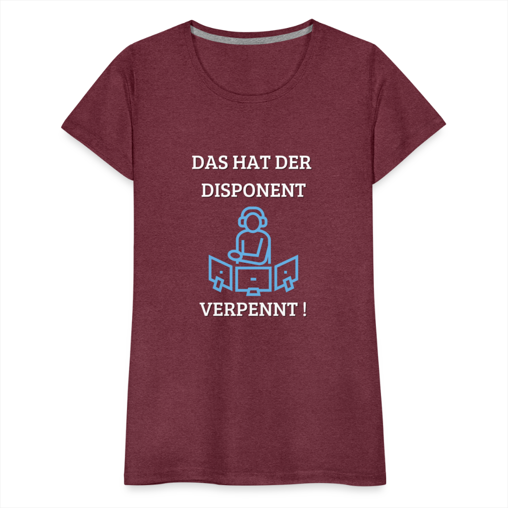 Frauen Premium T-Shirt - LKW Dispo - Bordeauxrot meliert