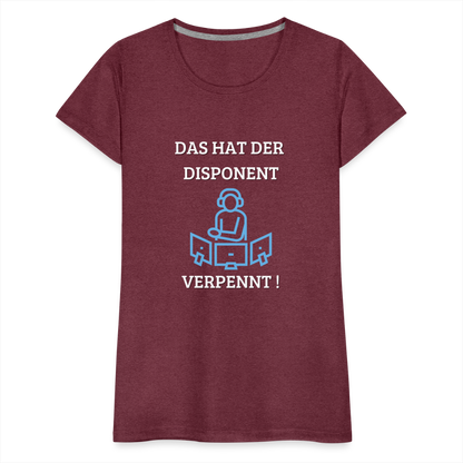 Frauen Premium T-Shirt - LKW Dispo - Bordeauxrot meliert