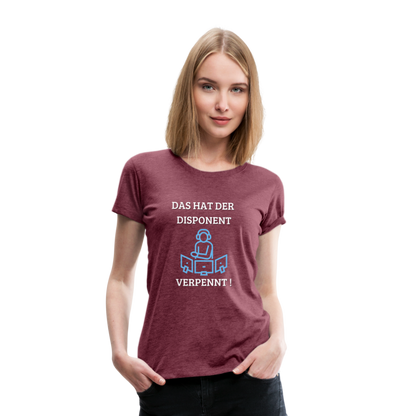 Frauen Premium T-Shirt - LKW Dispo - Bordeauxrot meliert