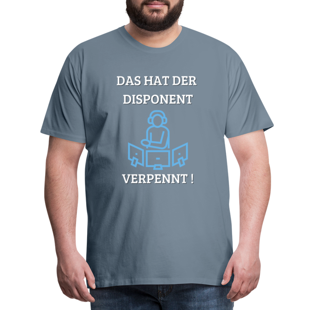 Männer Premium T-Shirt - LKW Dispo - Blaugrau