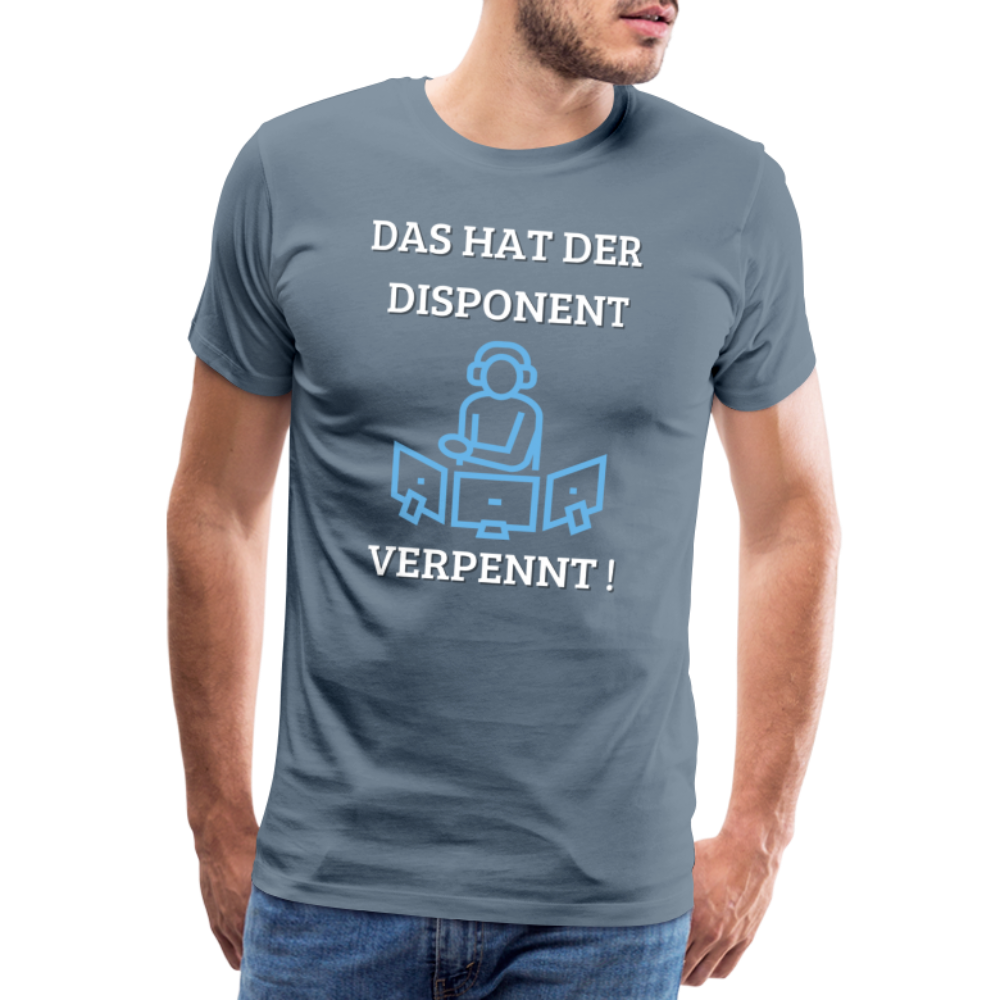 Männer Premium T-Shirt - LKW Dispo - Blaugrau