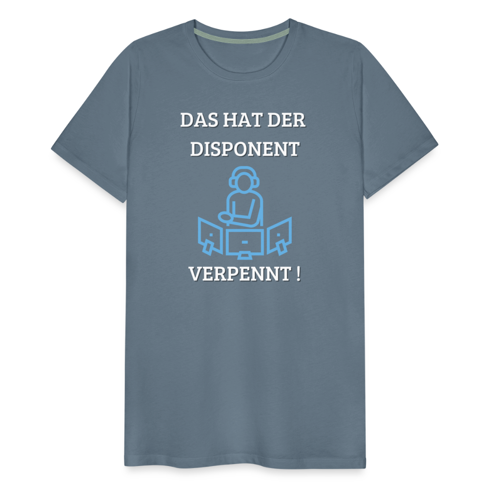 Männer Premium T-Shirt - LKW Dispo - Blaugrau