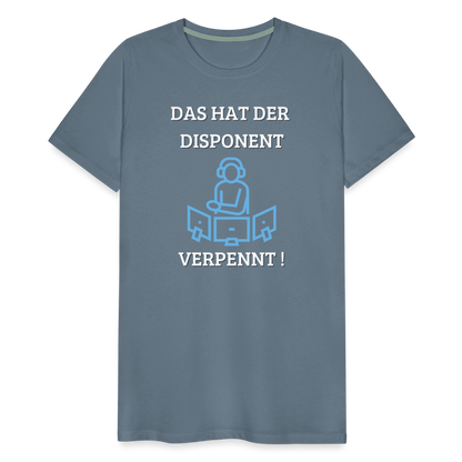 Männer Premium T-Shirt - LKW Dispo - Blaugrau