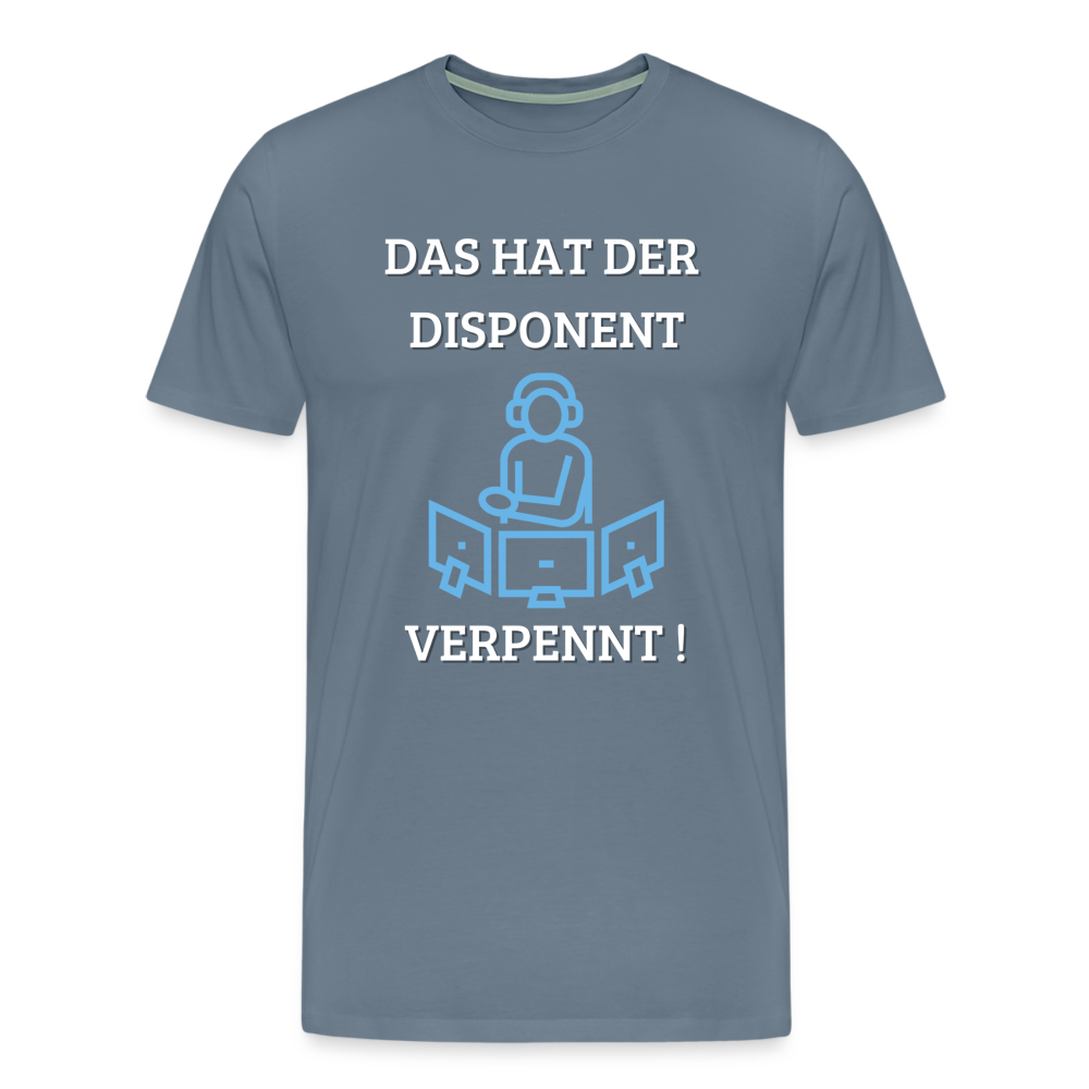 Männer Premium T-Shirt - LKW Dispo - Blaugrau