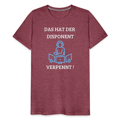 Männer Premium T-Shirt - LKW Dispo - Bordeauxrot meliert