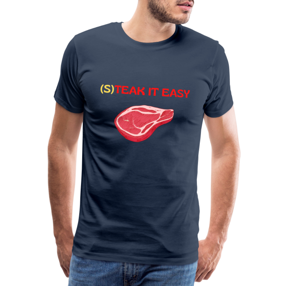 Männer Premium T-Shirt - Steak it Easy - Navy