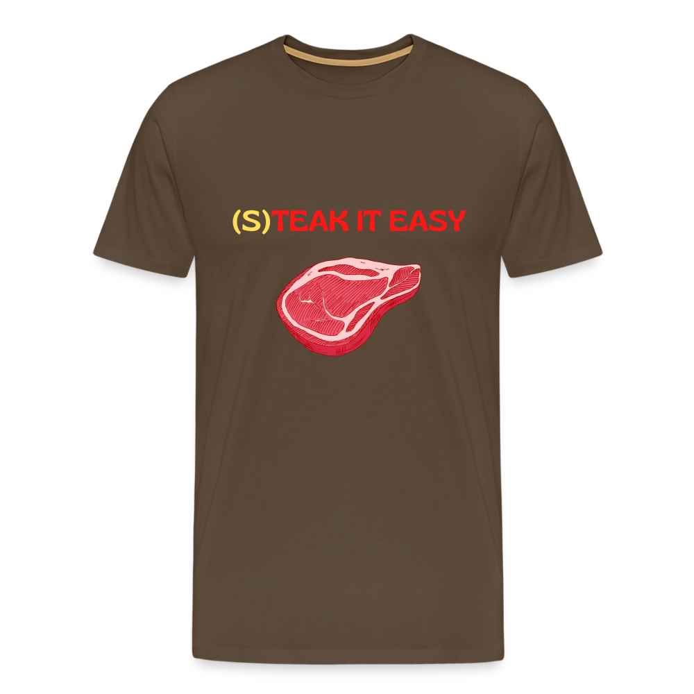 Männer Premium T-Shirt - Steak it Easy - Edelbraun