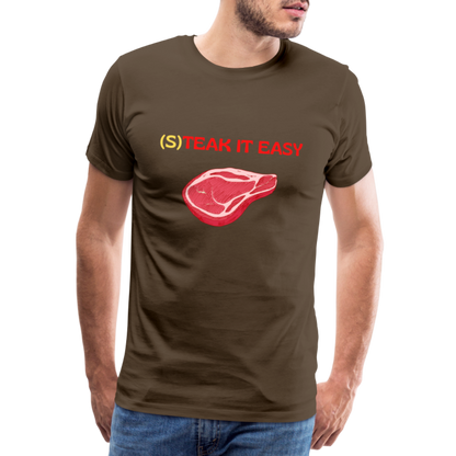 Männer Premium T-Shirt - Steak it Easy - Edelbraun