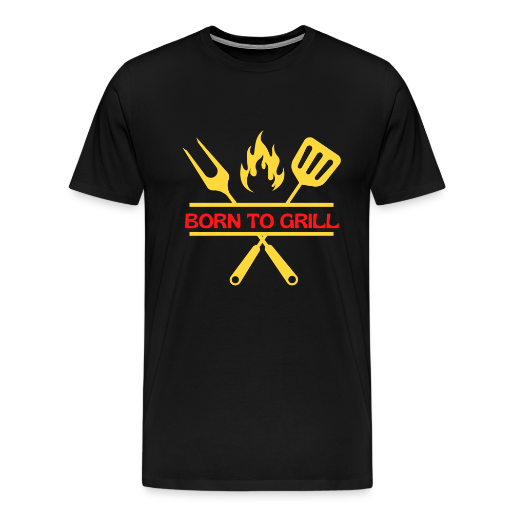 Männer Premium T-Shirt Born to Grill - Schwarz