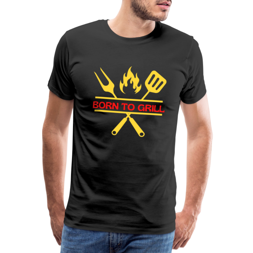 Männer Premium T-Shirt Born to Grill - Schwarz