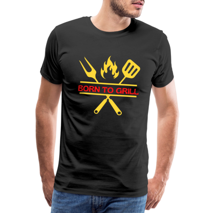 Männer Premium T-Shirt Born to Grill - Schwarz