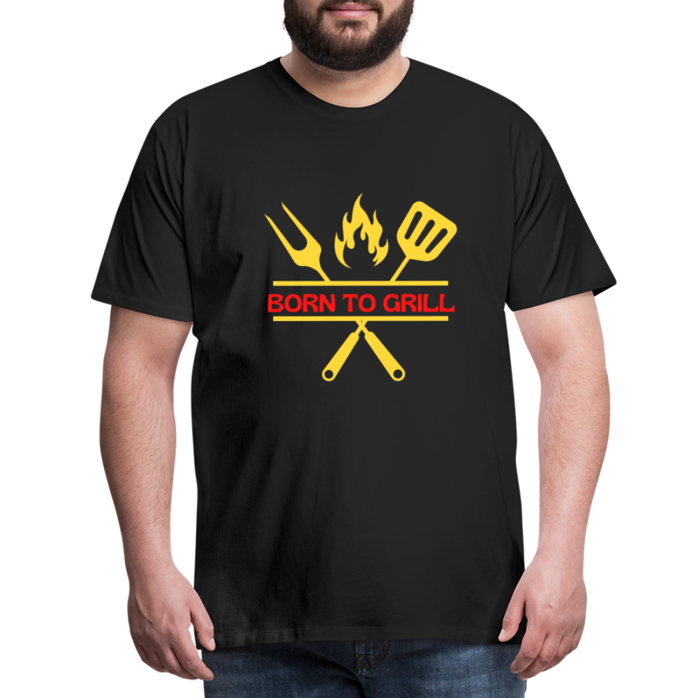 Männer Premium T-Shirt Born to Grill - Schwarz