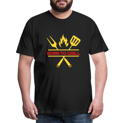 Männer Premium T-Shirt Born to Grill - Schwarz