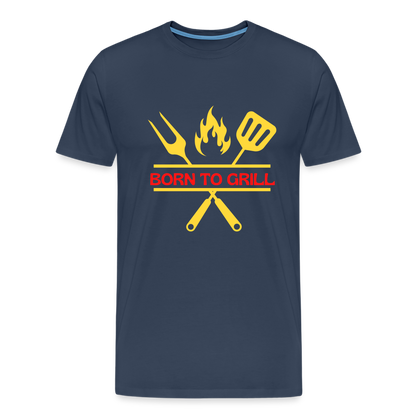 Männer Premium T-Shirt Born to Grill - Navy