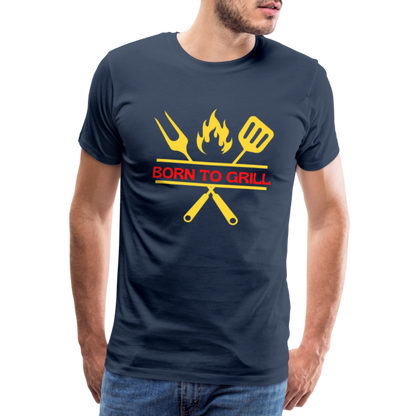 Männer Premium T-Shirt Born to Grill - Navy